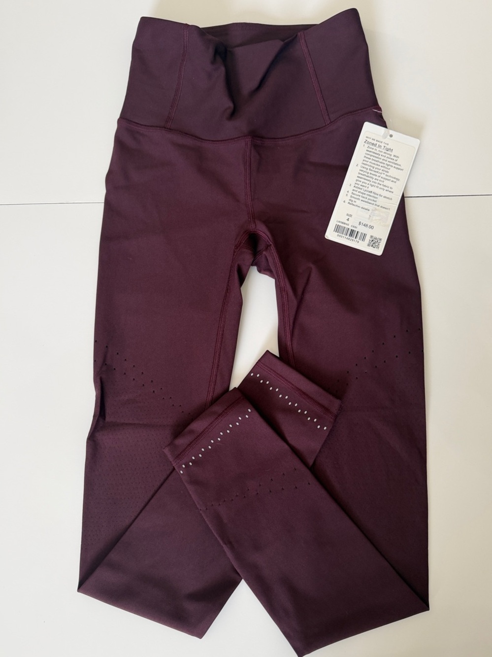 NWT lululemon athletica High-Rise Deep Plum “Zoned In” tight.